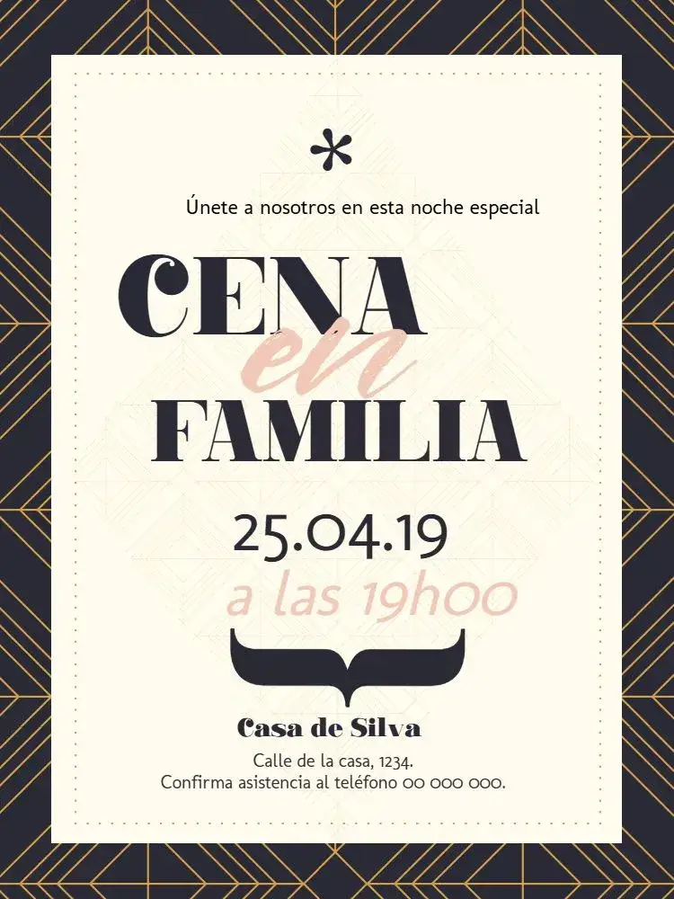 Invitación Cena Whatsapp – tema Cumpleaños moderno, elegante, minimalista, colorido, descontraído, contemporáneo