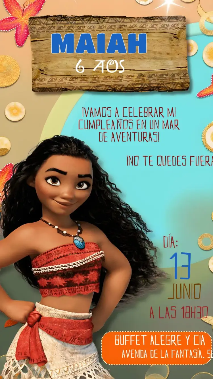 Invitación Moana Maui