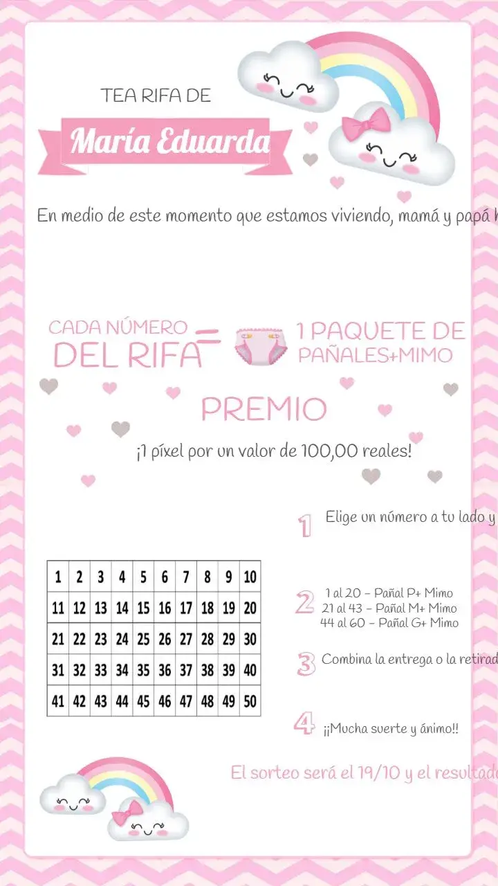 Invitación Té Rifa Lluvia De Amor Cha