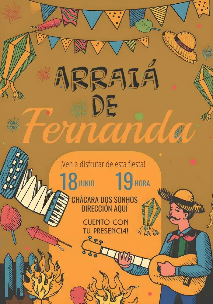 Invitación Arraiá Preto