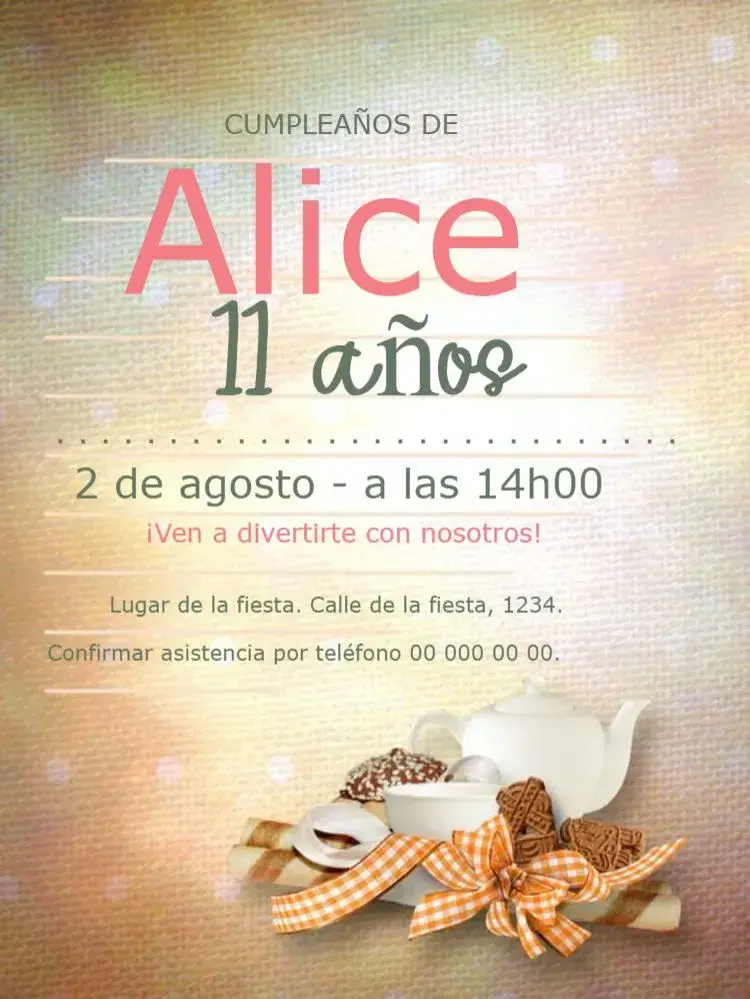 Invitación Simple Para Editar Digital
