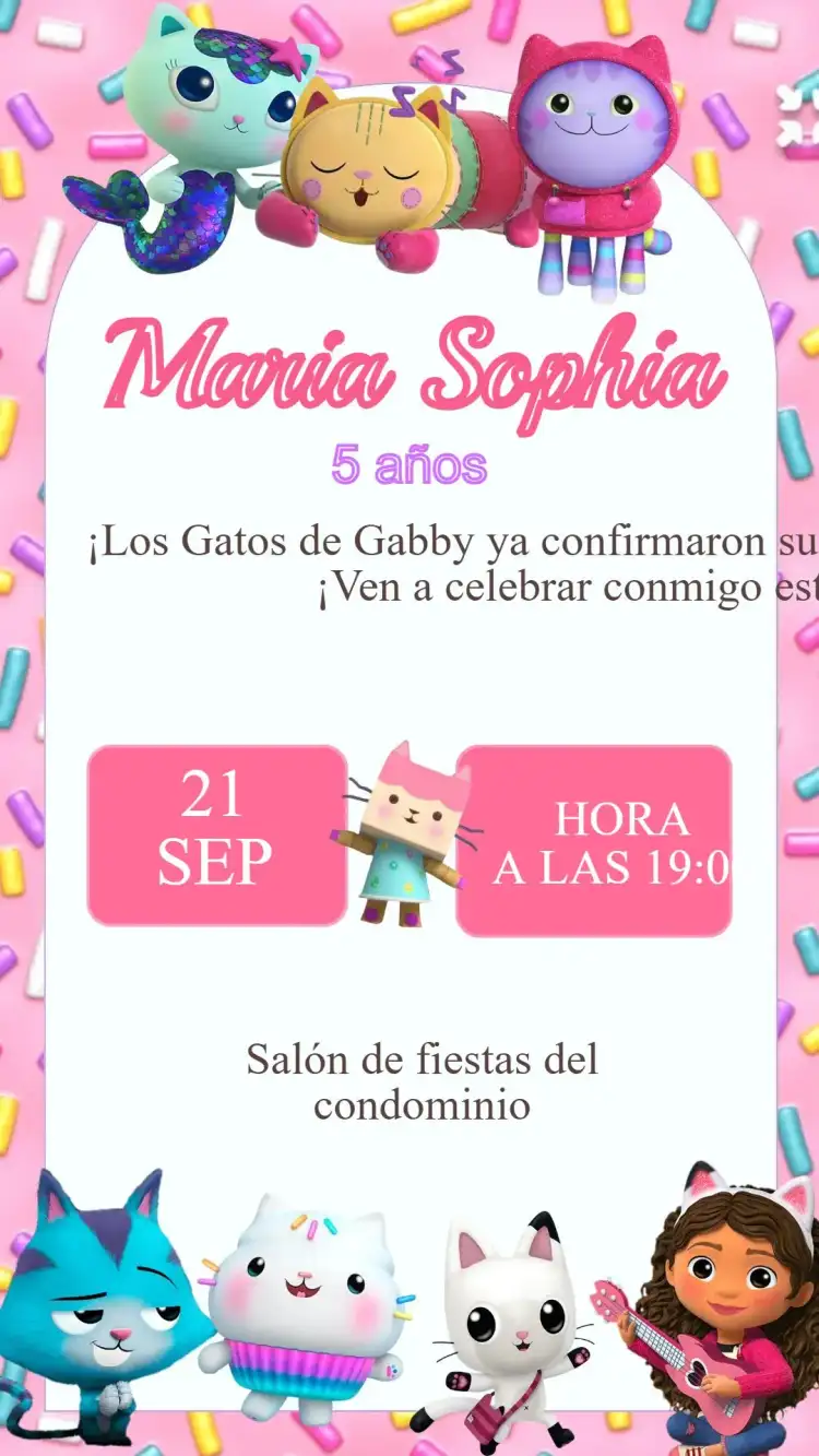 Invitación Cumpleaños Casa Mágica de Gabby