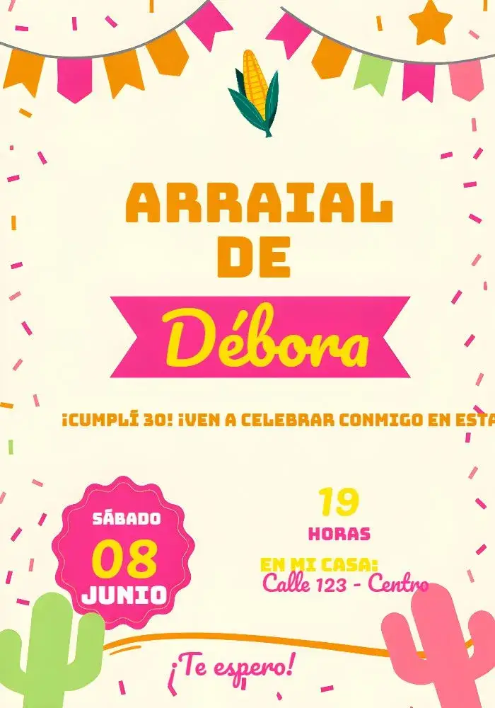 Invitación Arraial Festa Junina Estrelinhas