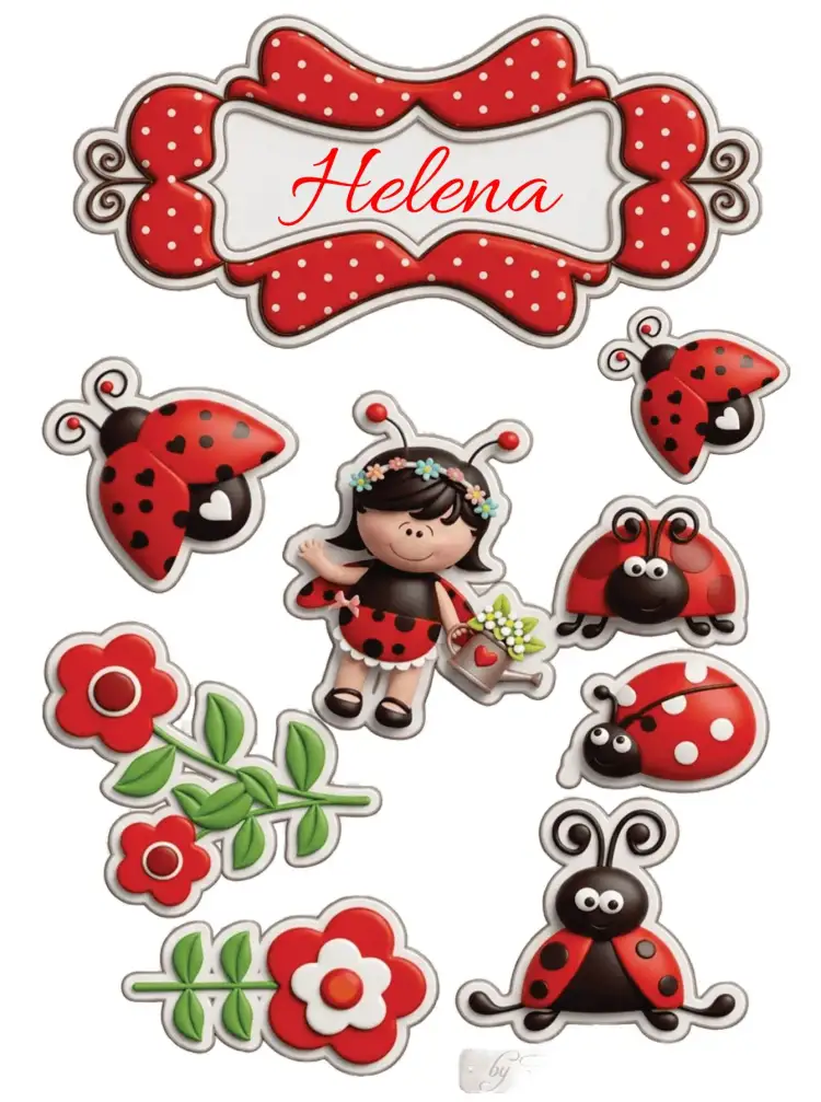 Invitación Mariquita – tema Topper de torta colorido, divertido, naturaleza, infantil, lúdico, vibrante