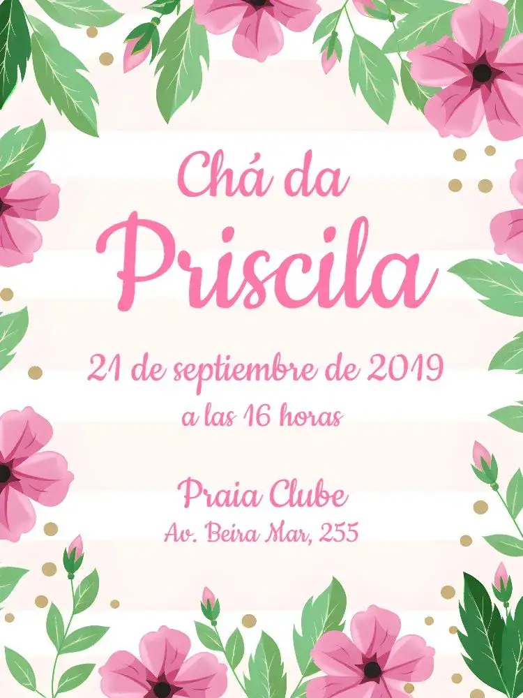 Invitación Despedida de Soltera Floral Flores – tema Despedida de Soltera floral, delicado, rosa, femenino, moderno, romántico