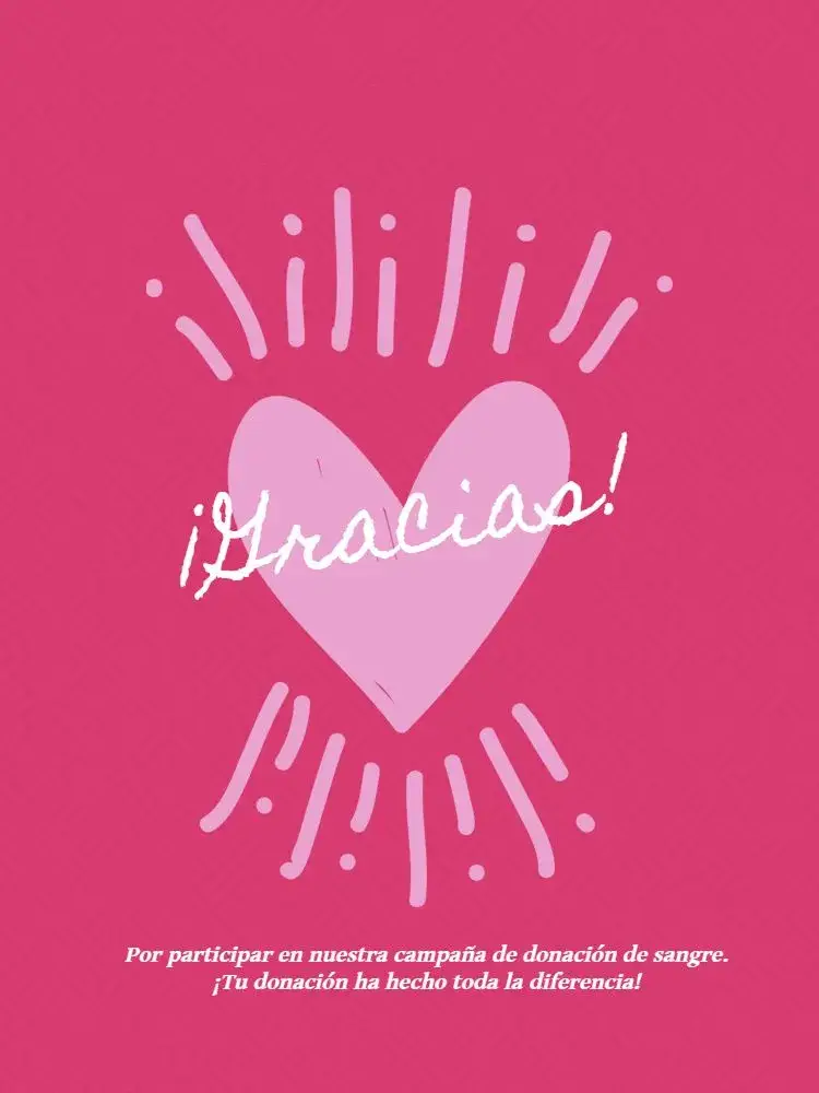 Invitación Tarjeta De Agradecimiento Por Participación Rosa Infantil
