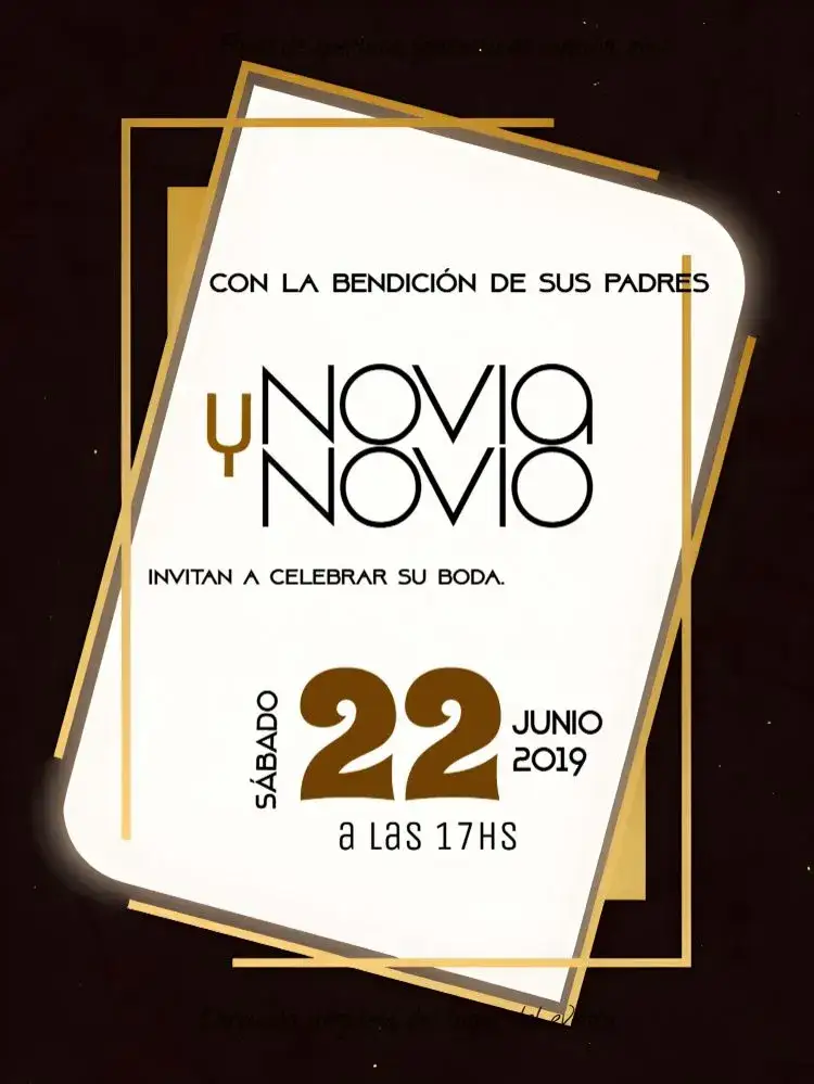 Invitación Boda Elegante Chic – tema Boda elegante, chic, dorado, blanco, moderno, sofisticado