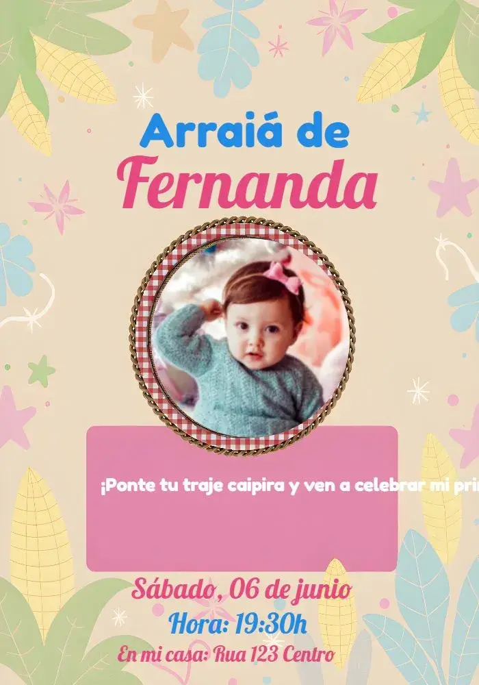 Invitación Arraial Fiesta Junina Con Foto de Maíz