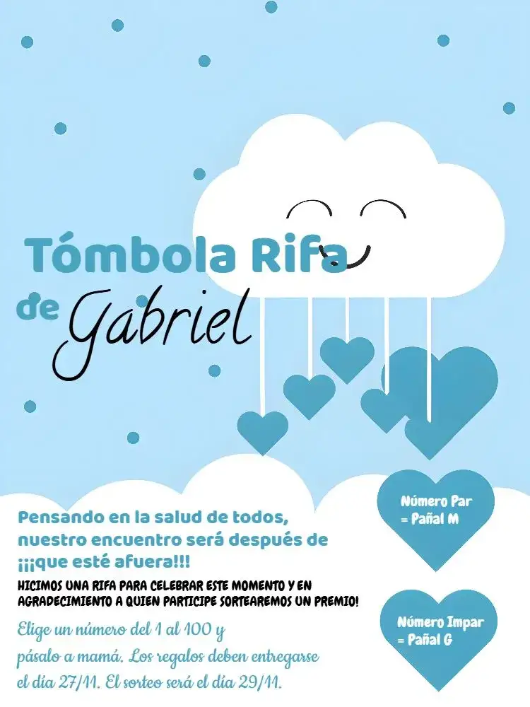 Invitación Té Rifa Lluvia De Amor Negro – tema Té Rifa moderno, minimalista, nubes, blanco y negro, amor, infantil