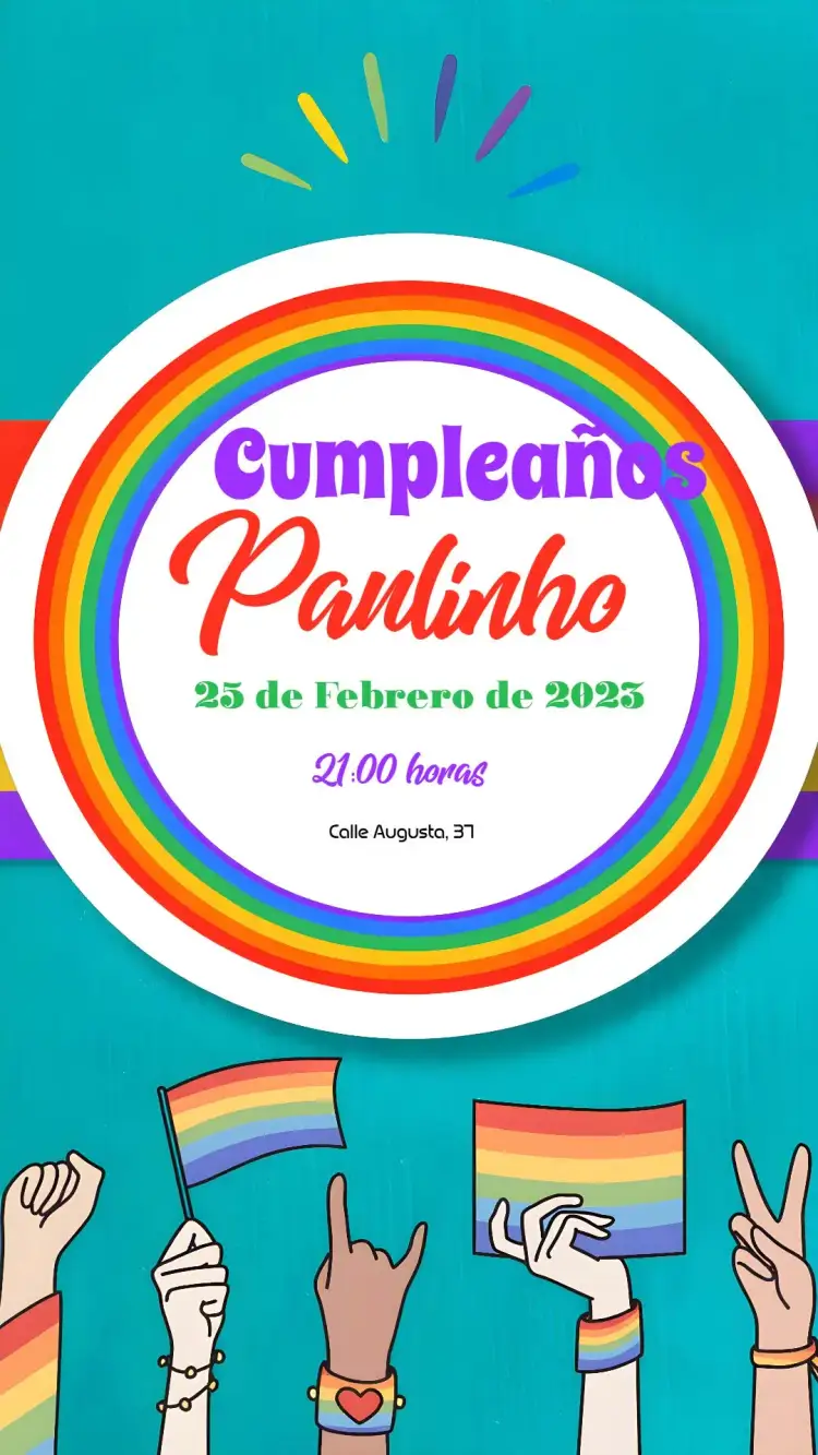 Invitación Lgbtqia+ Digital – tema Fechas Conmemorativas colorido, moderno, arcoíris, diversidad, vibrante, alegre