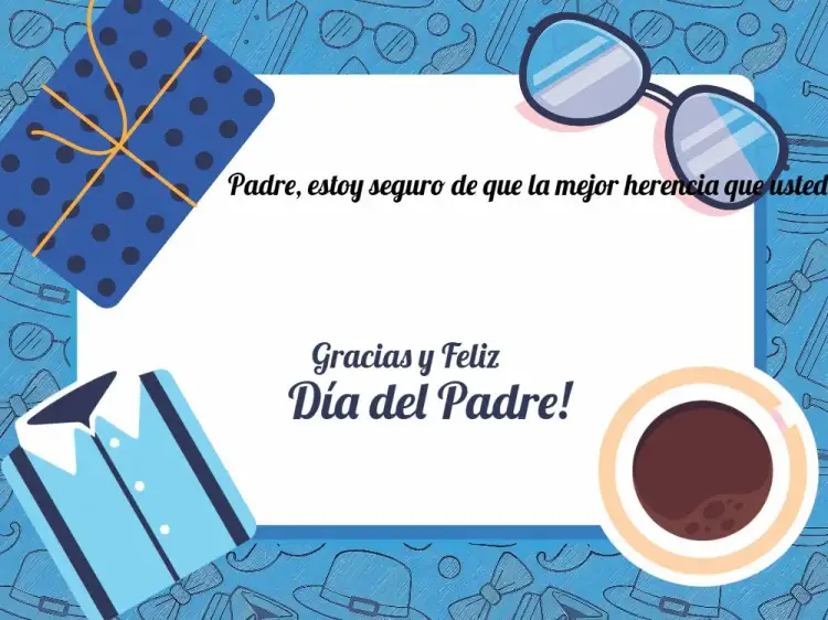 Invitación Tarjeta Día Del Padre Azul – tema Fechas Conmemorativas moderno, colorido, divertido, ilustraciones, familiar