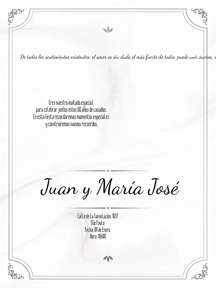 Invitación Bodas De Diamante Arabesco