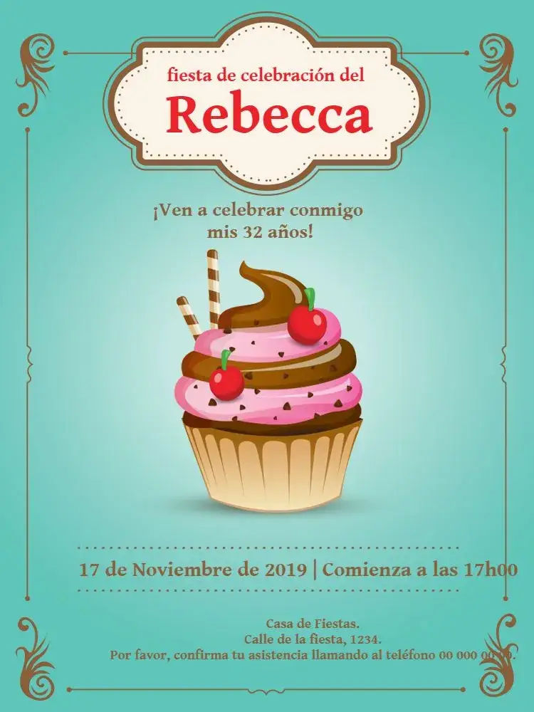Invitación Cupcake Personalizado