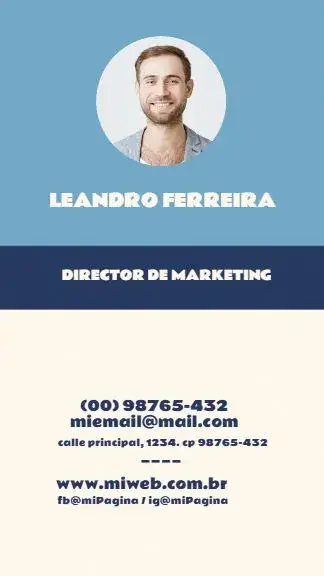 Invitación Tarjeta de Visita Digital - Gerente de Marketing Masculino