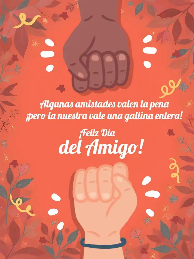 Tarjeta Día De Los Amigos Naranja