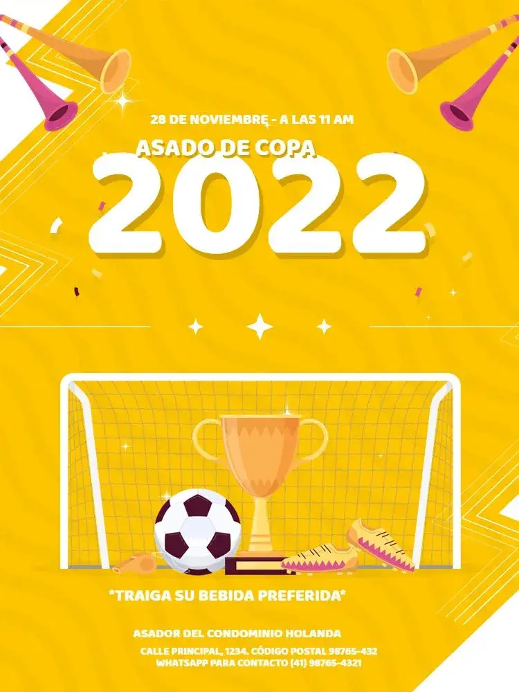 Invitación Equipo De Fútbol Amarillo Silbato