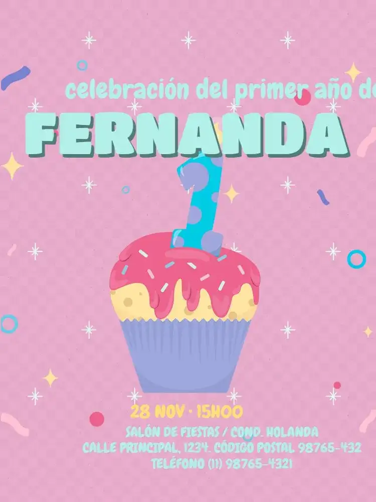 Primer Año Niña Rosa Vela