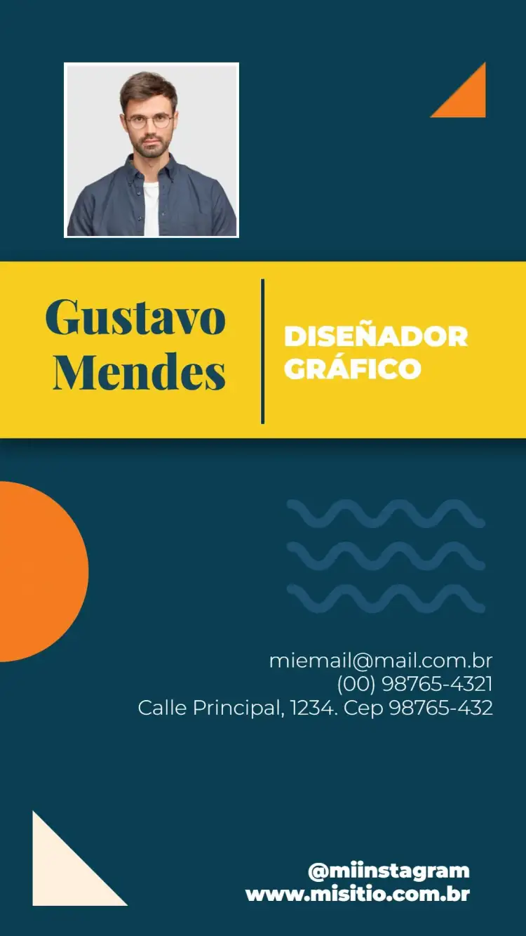 Invitación Tarjeta de Visita Digital - Director de Arte Profesional – tema Tarjeta moderno, geométrico, vibrante, minimalista, profesional