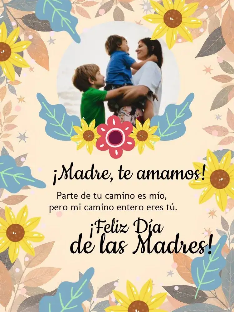 Tarjeta Día De La Madre Con Foto Rosa