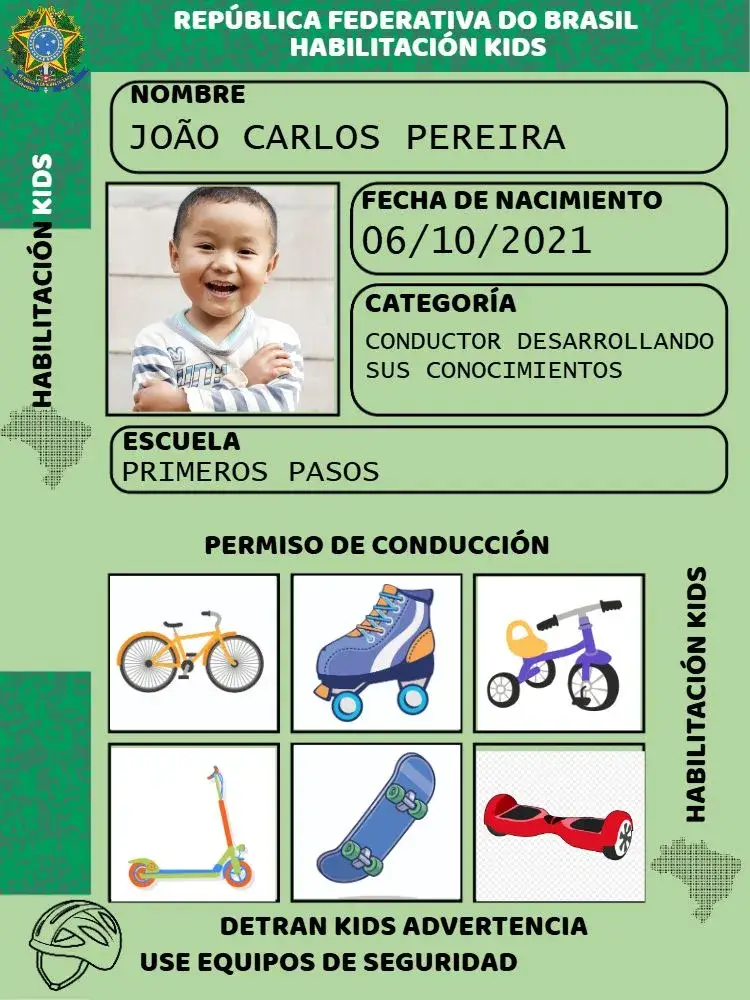 Invitación Licencia de Conducir Infantil con Foto Pedagógica