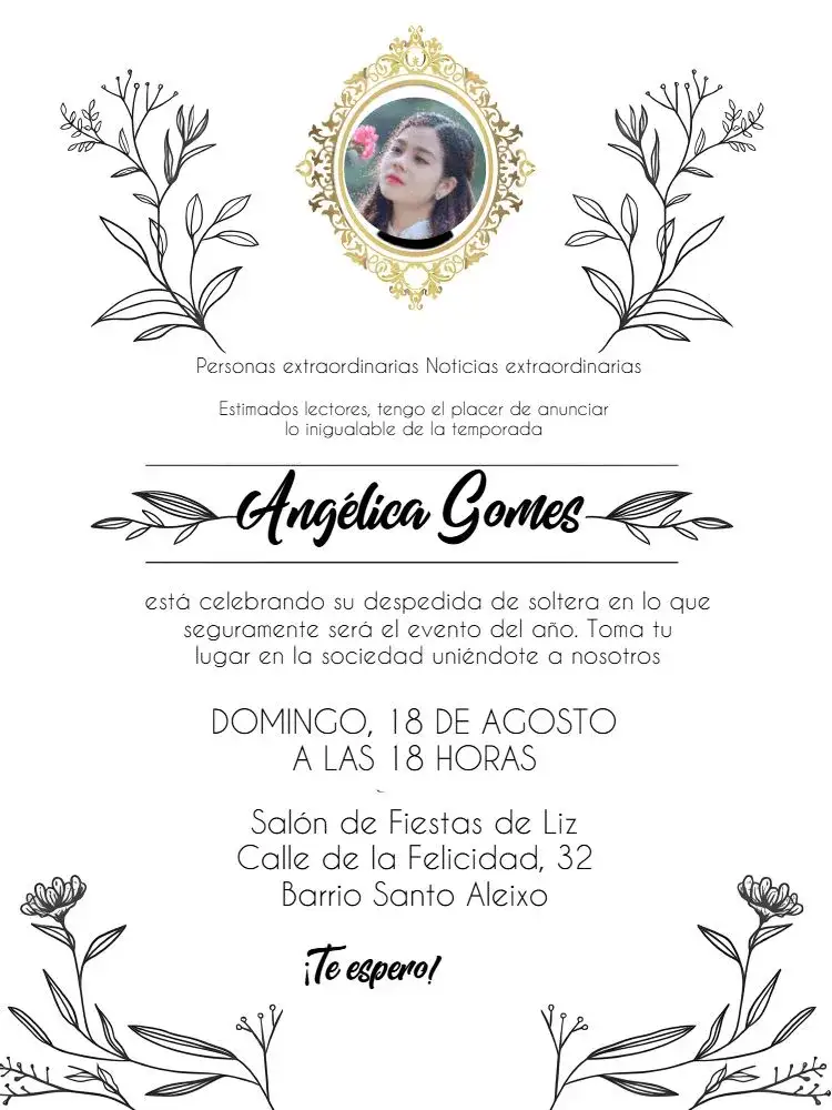 Invitación Té de la Olla Lady Whistledowns Bridgerton Con Foto Cotilleo – tema Despedida de Soltera floral, acuarela, gris suave, moderno, elegante, vintage