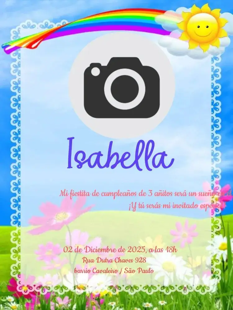 Invitación Sol Para Editar Celebración – tema Té Rifa rosa, infantil, divertido, bolhinhas, personalizado, alegre