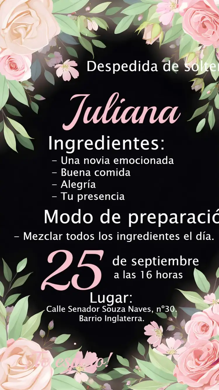 Invitación Despedida de soltera floral para novios – tema Despedida de Soltera floral, romántico, colorido, elegante, moderno