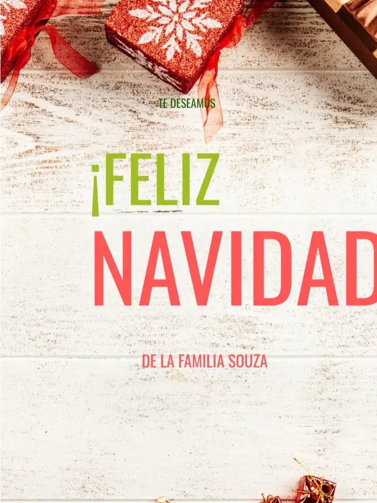 Invitación Tarjeta Feliz Navidad con Adornos Fin de Año – tema Tarjeta festivo, colorido, lúdico, alegre, tradicional, inspirado no natal
