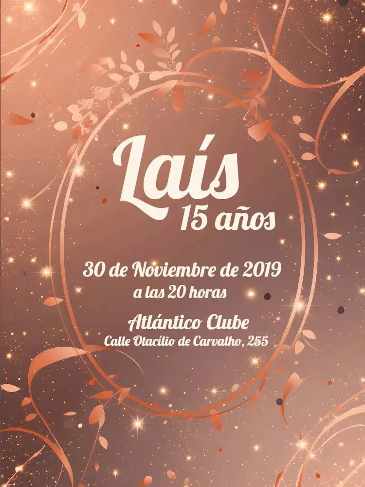 Invitación De 15 Años Rose Gold Floral - Flores Azules y Rosas