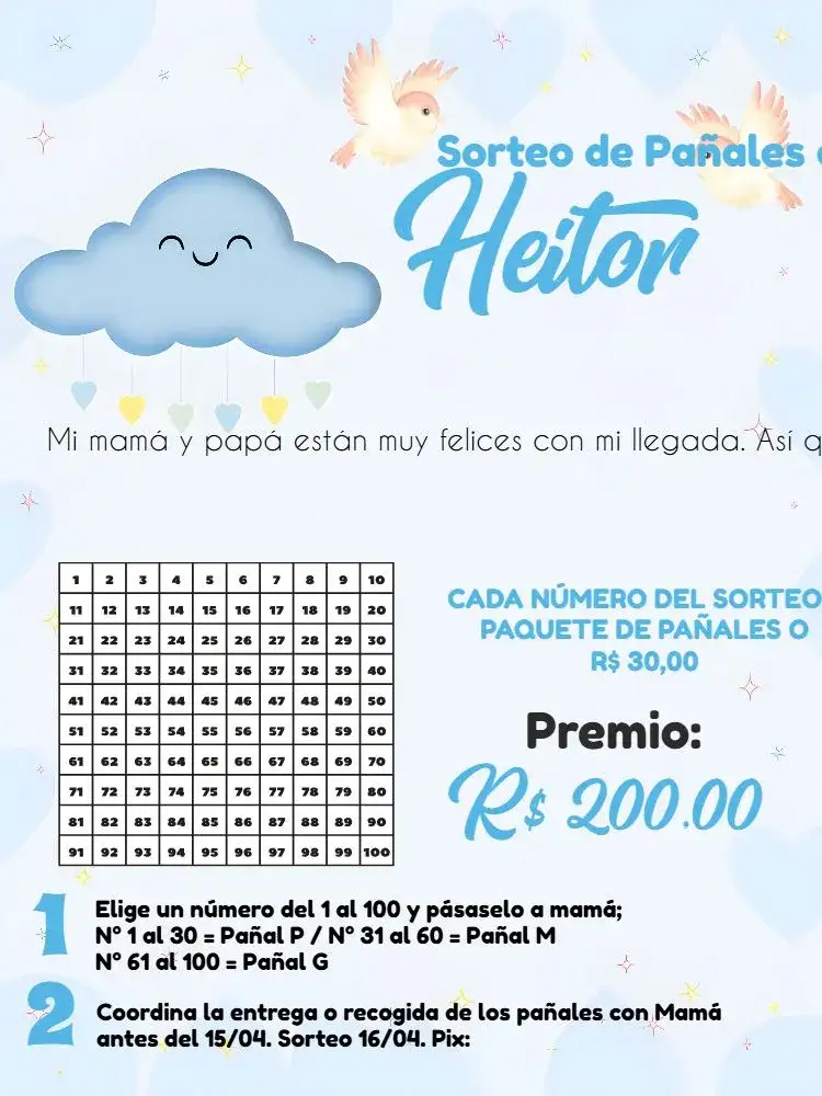 Invitación Té Rifa Lluvia De Amor / – tema Té Rifa moderno, delicado, minimalista, suave, infantil