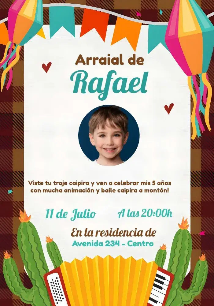 Invitación Fiesta Junina Con Foto San