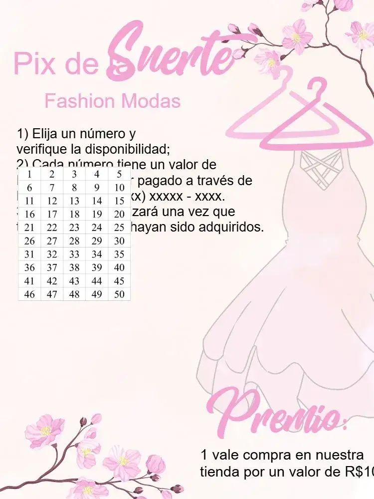Invitación Pix Premiado Ropa Rosa – tema Cartones rosa, moderno, divertido, colorido, joven