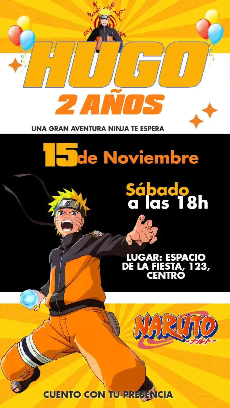 Invitación Naruto
