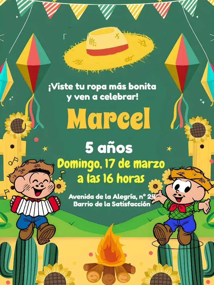 Invitación Turma Da Mónica San Juan Cuadrilla
