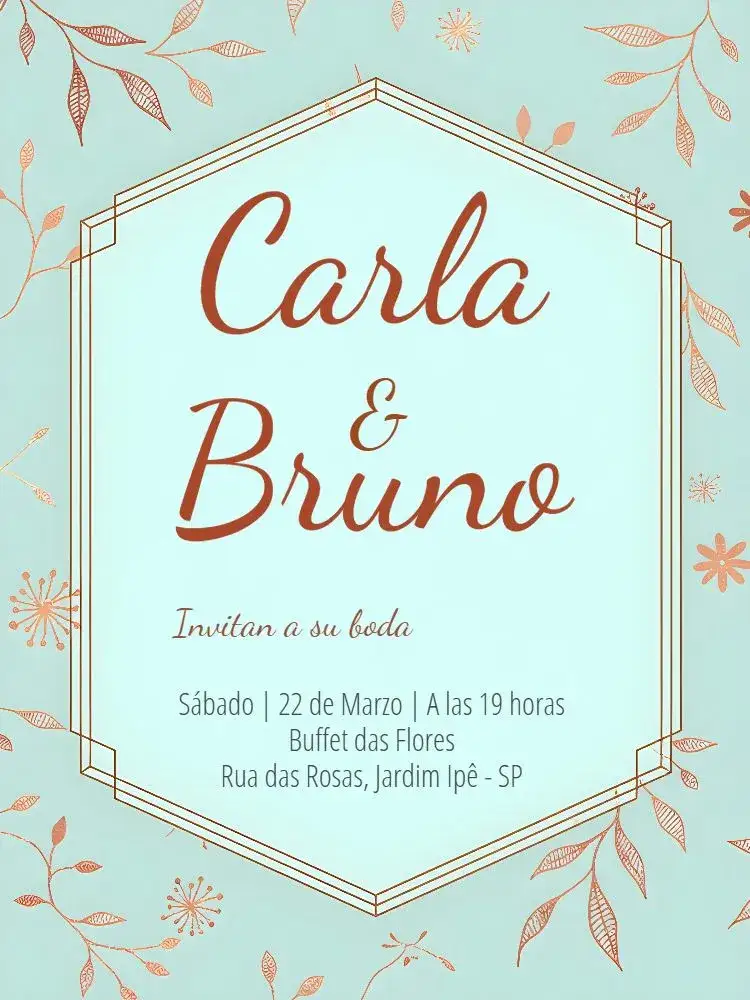Invitación Boda Floral Arabescos – tema Boda floral, elegante, romántico, verde, arabescos, natural