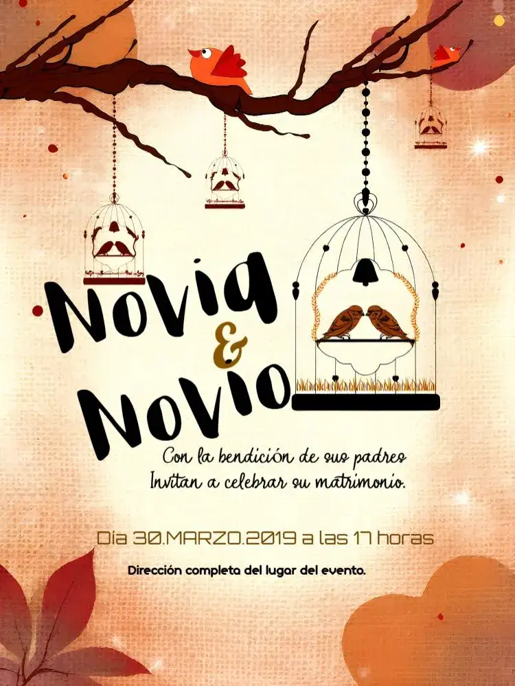 Invitación Boda Jardín Marrón – tema Boda moderno, elegante, natural, rústico, minimalista, boho