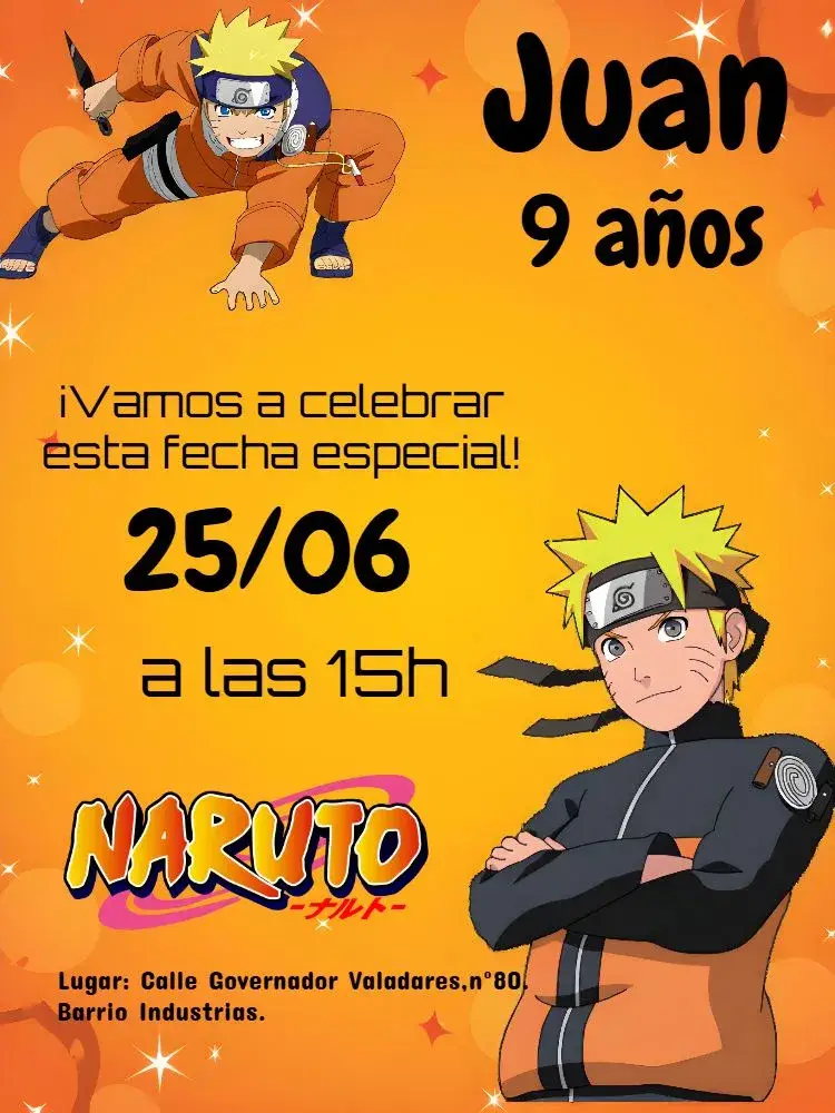 Invitación Naruto Sakura