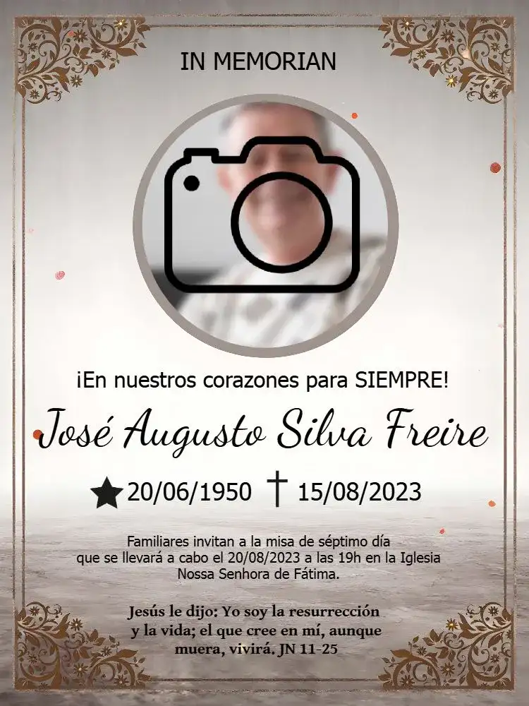 Misa De Séptimo Día Con Foto Gris