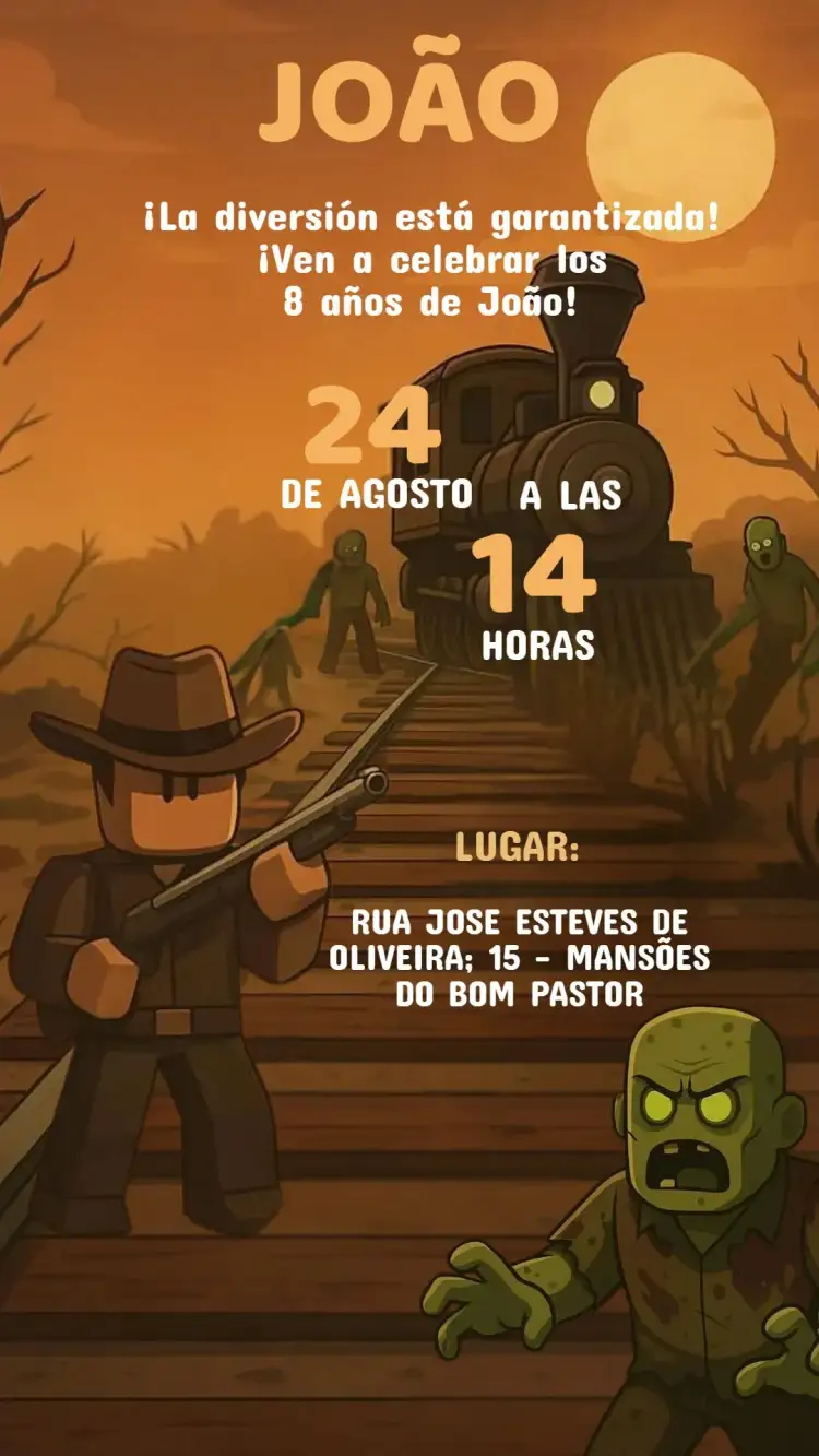 Invitación Invitación Cumpleaños Roblox – tema Cumpleaños Infantil colorido, moderno, divertido, juegos, fantasía