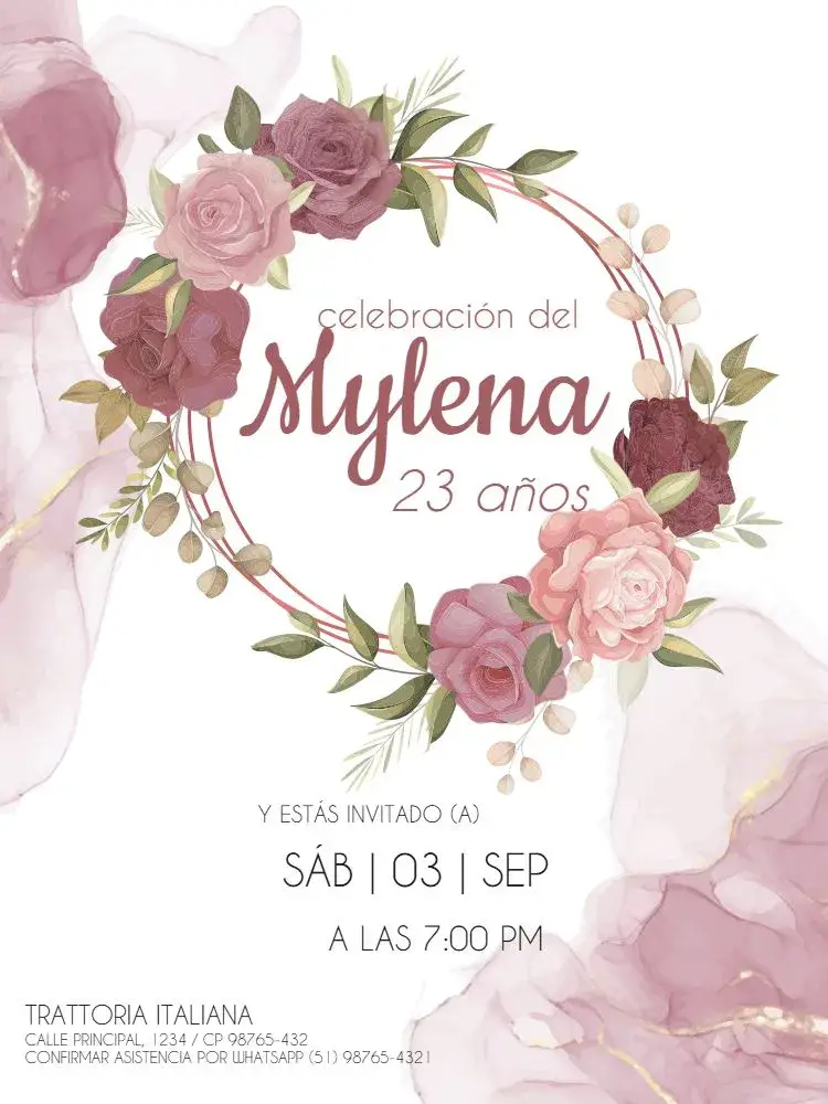 Invitación Rose Gold Para Imprimir Delicado