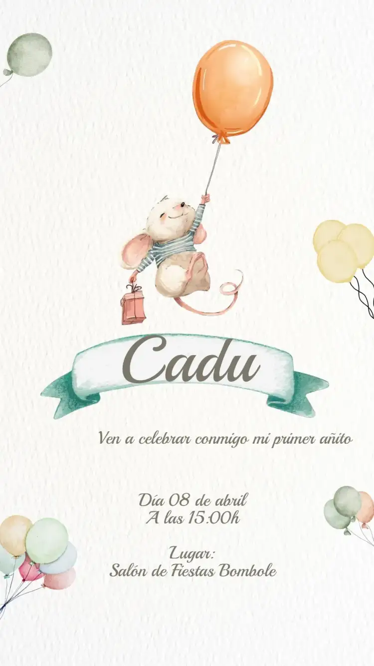 Invitación Cumpleaños Infantil Tema Pascua para Editar