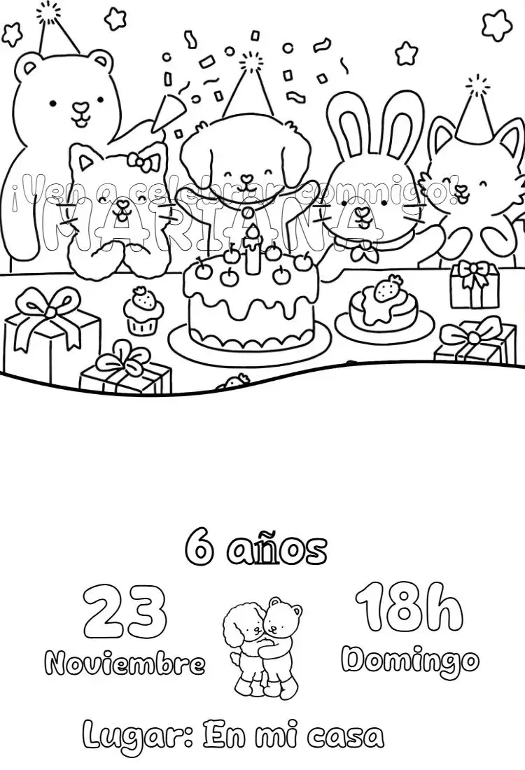 invitación digital Bobbie Goods para colorear