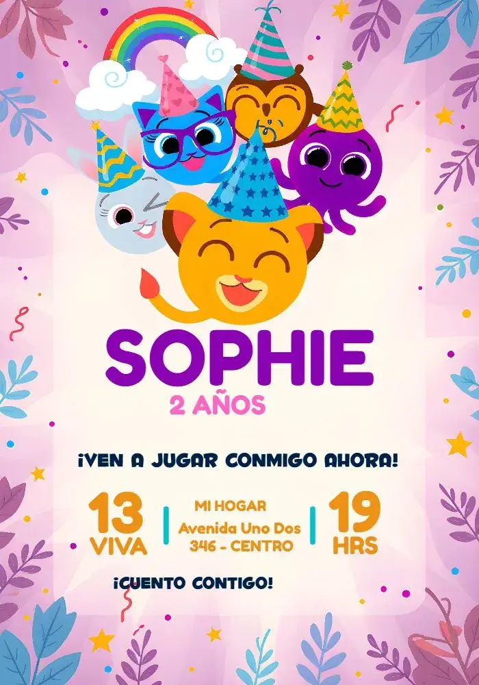 Invitación Pastelitos Coloridos