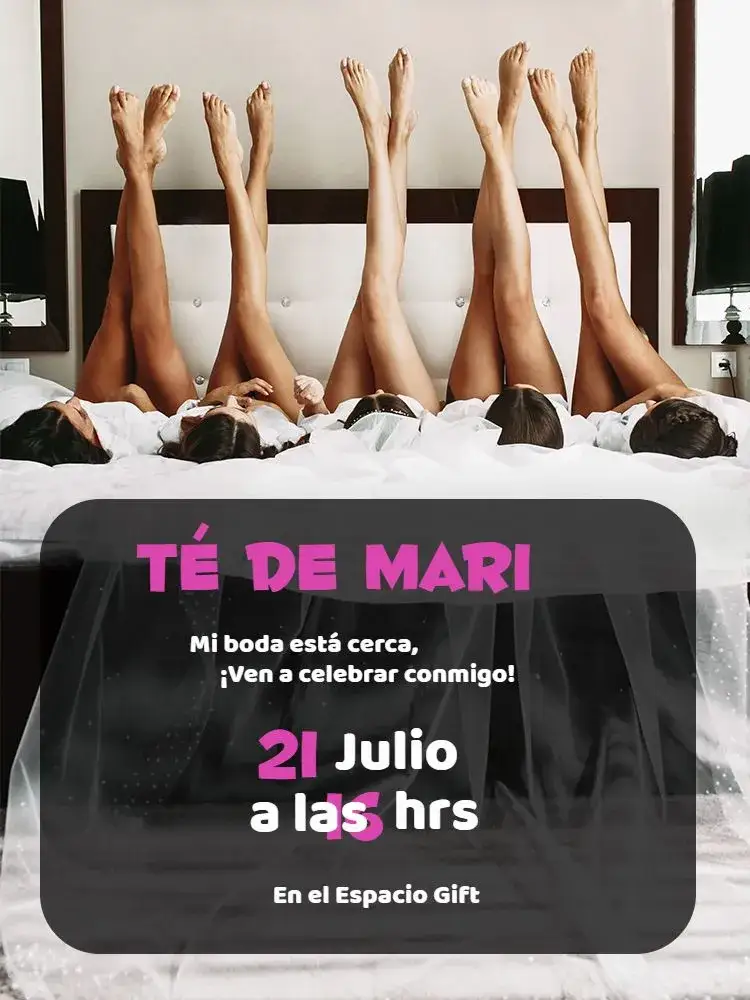 Invitación Despedida de Soltera - Estilo Casa entre Amigas – tema Despedida de Soltera moderno, acogedor, casual, colorido, vintage