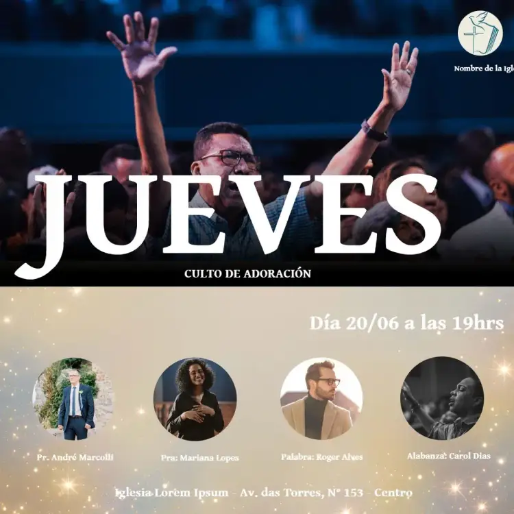 Invitación Para Culto De Adoración Iglesia Cristo – tema Bautismo moderno, minimalista, floral, tranquilo, ilustraciones religiosas, elegante