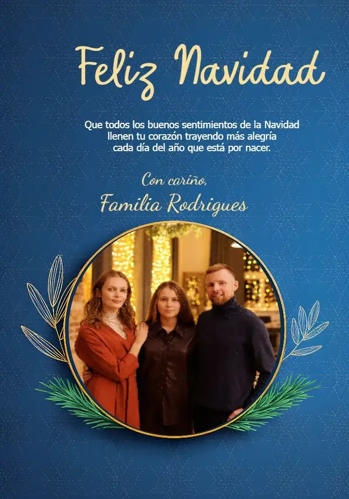 Tarjeta De Navidad Con Foto Familiar
