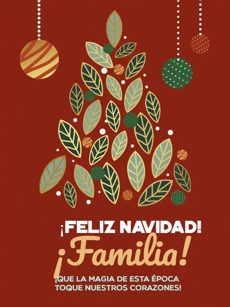 Tarjeta De Navidad Minimalista Roja