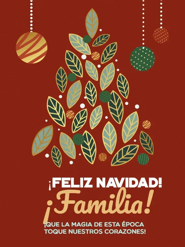 Invitación Tarjeta De Navidad Minimalista Roja