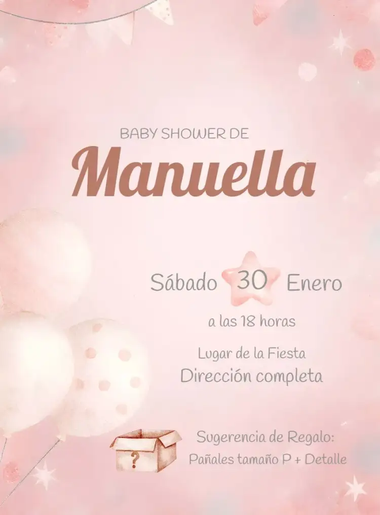 Invitación Baby Shower Acuarela Rosa Infantil – tema Baby Shower acuarela, rosa, infantil, delicado, colorido, lúdico