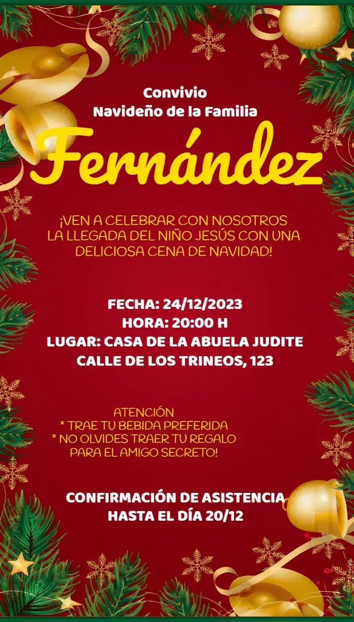 Invitación Celebración Navideña Fiesta